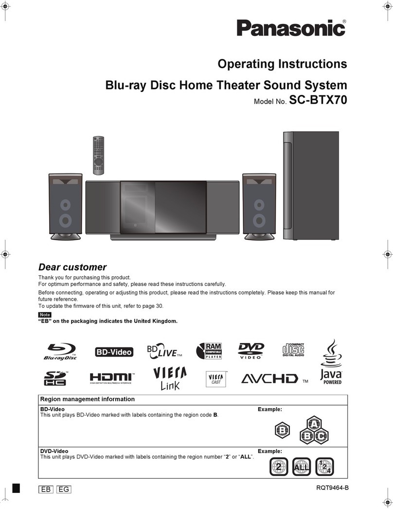 Panasonic SC-BTX70 - 1080p Premium Blu-ray Compact Home Theater... operating instructions