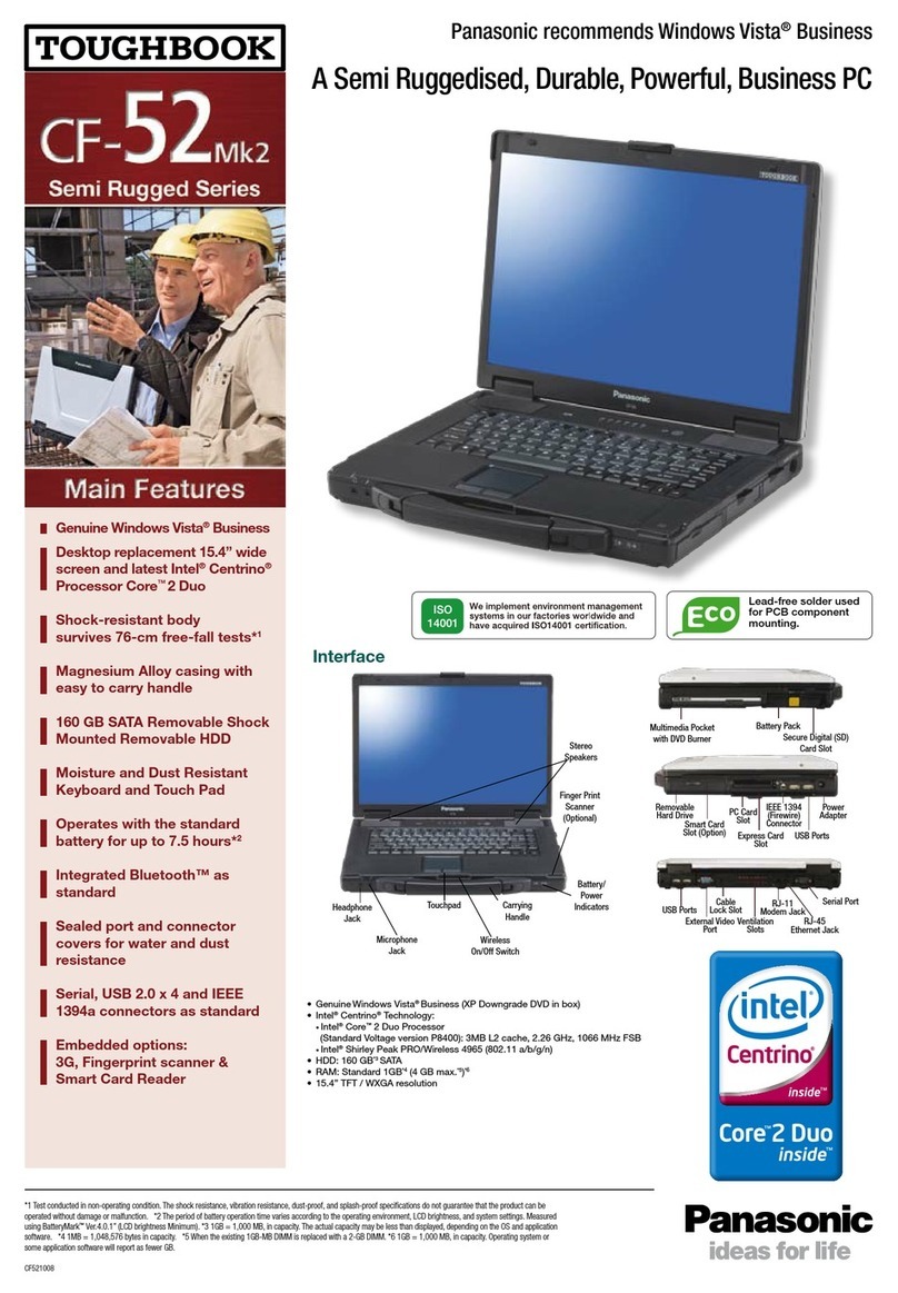 Panasonic CF-52 Mk2 User manual Panasonic CF-52 Mk2 User manual