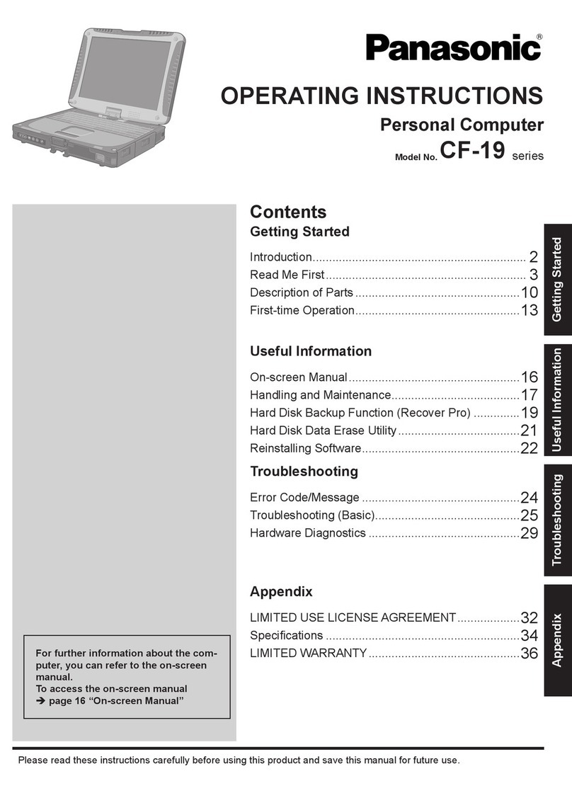 Panasonic CF-19 series operating instructions