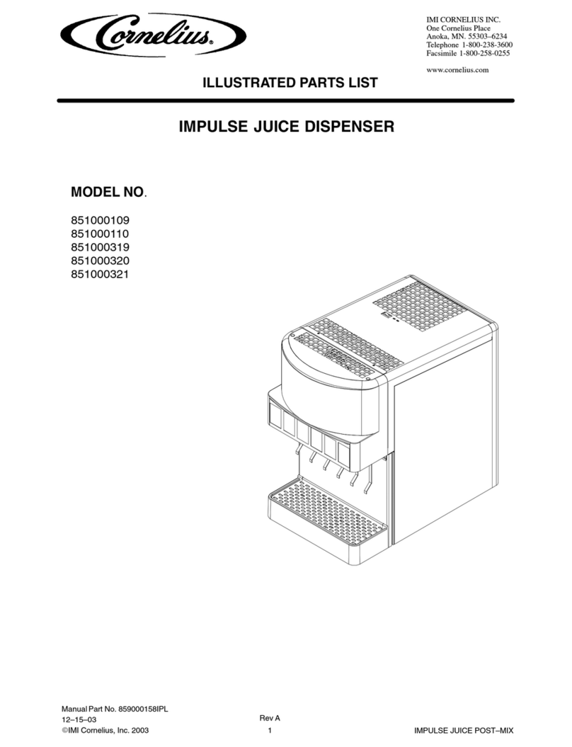 Cornelius Impulse Juice Dispenser 851000109 Setup guide