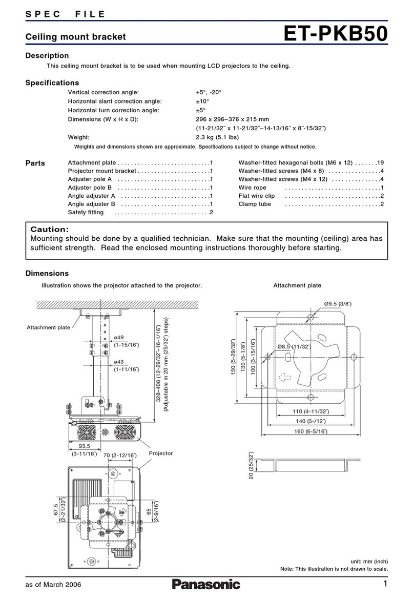 Panasonic ET-PKB50 Installation instructions