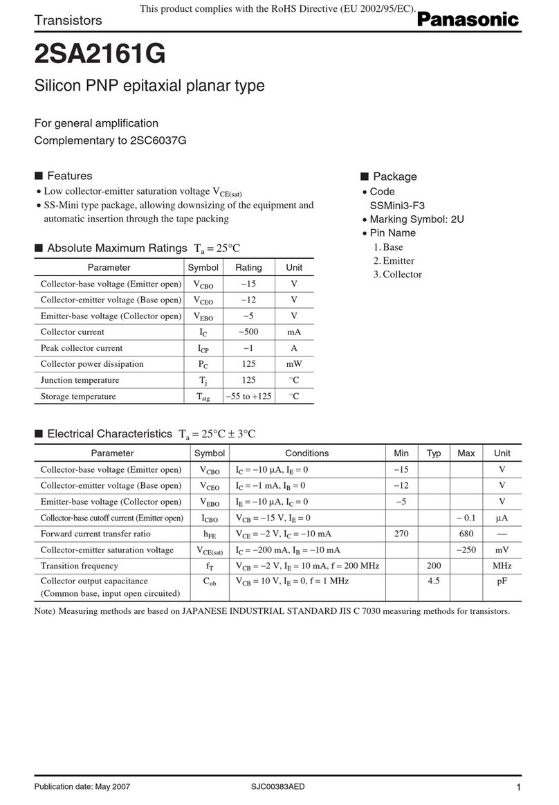 Panasonic 2SA2161G User manual