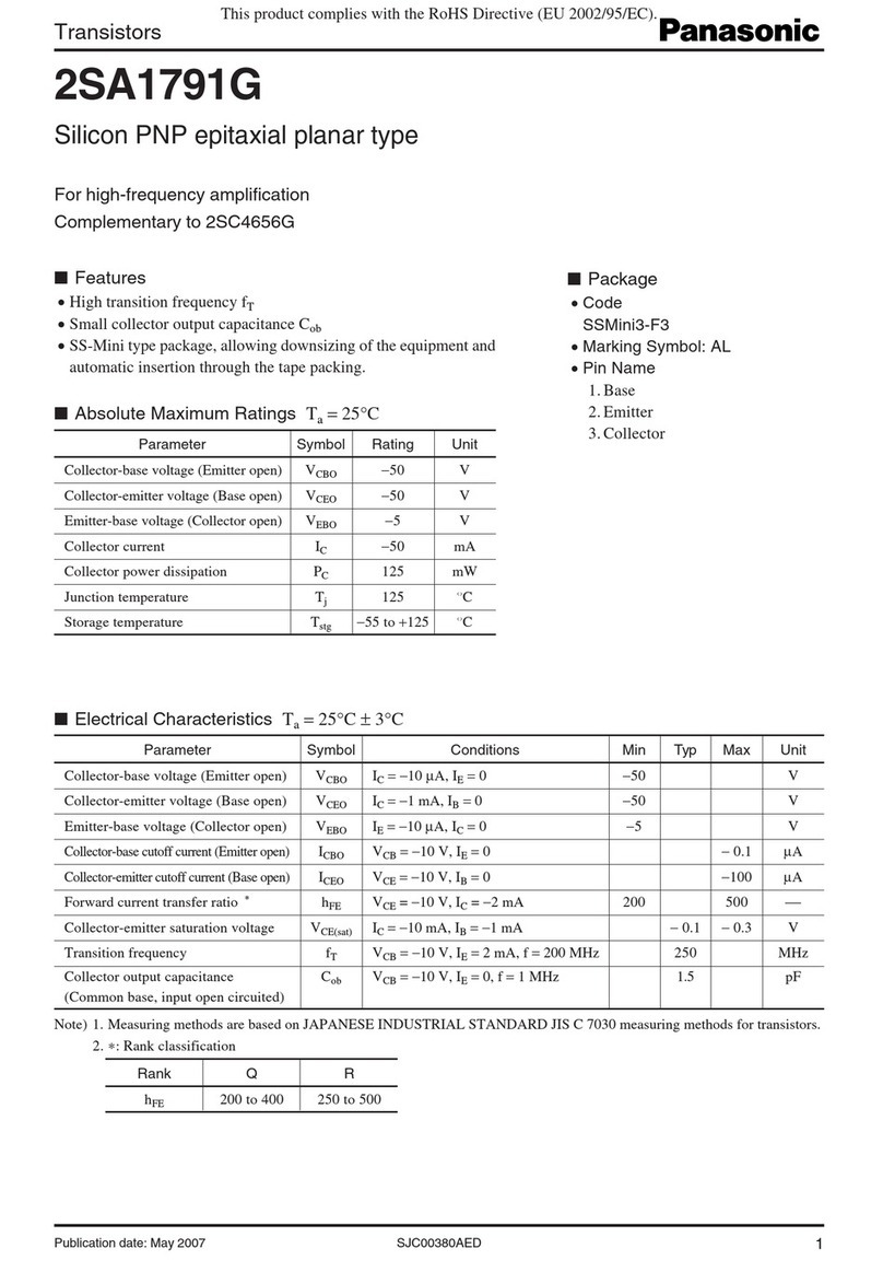 Panasonic 2SA1791G User manual