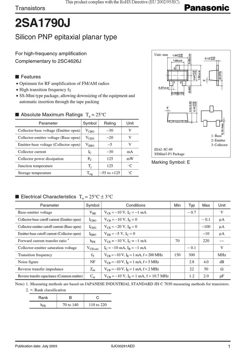Panasonic 2SA1790J Specification sheet