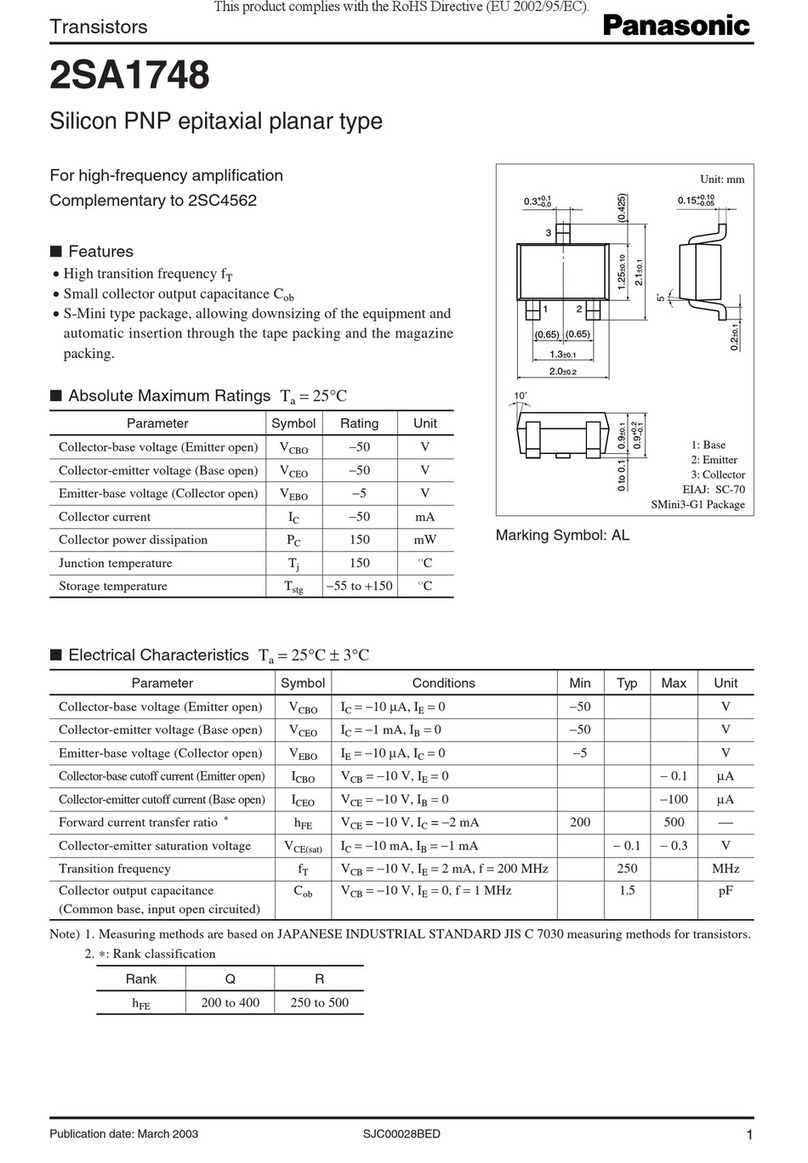 Panasonic 2SA1748 User manual