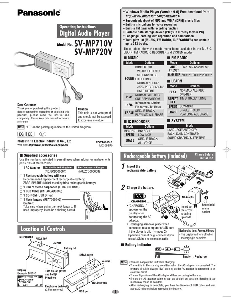 Panasonic SV-MP710SV operating instructions