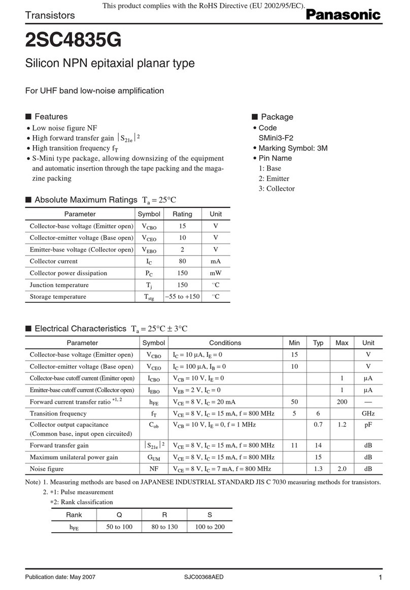 Panasonic 2SC4835G Specification sheet