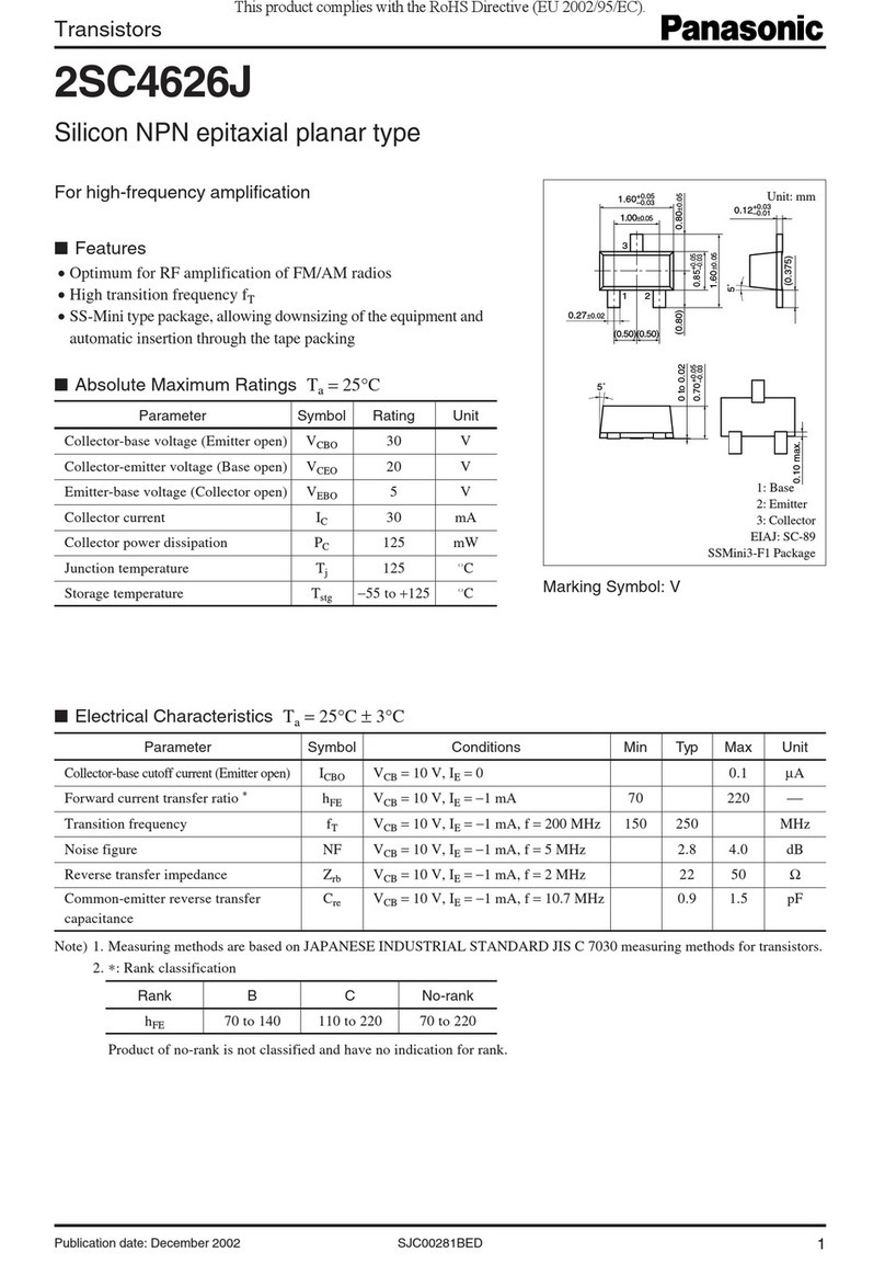 Panasonic 2SC4626J Specification sheet