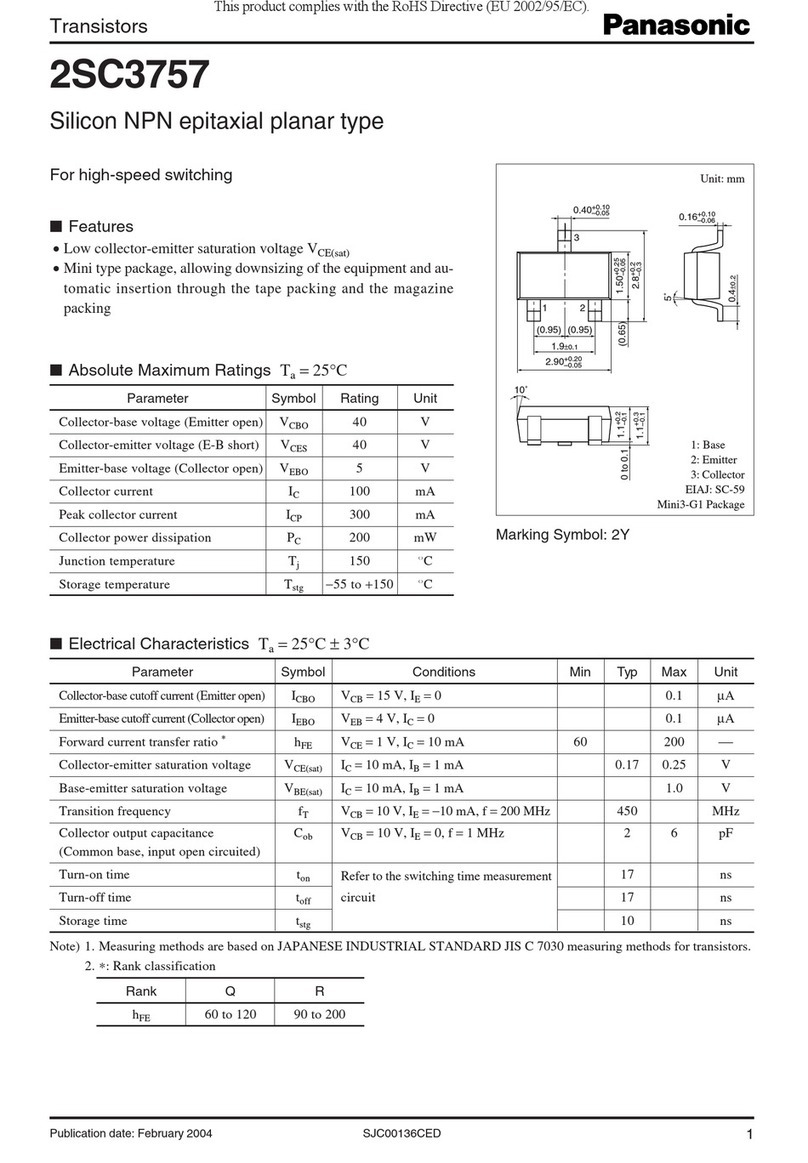 Panasonic 2SC3757 Specification sheet