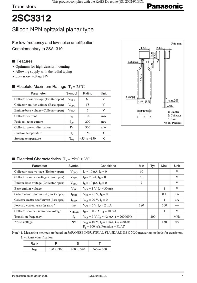 Panasonic 2SC3312 User manual Panasonic 2SC3312 User manual