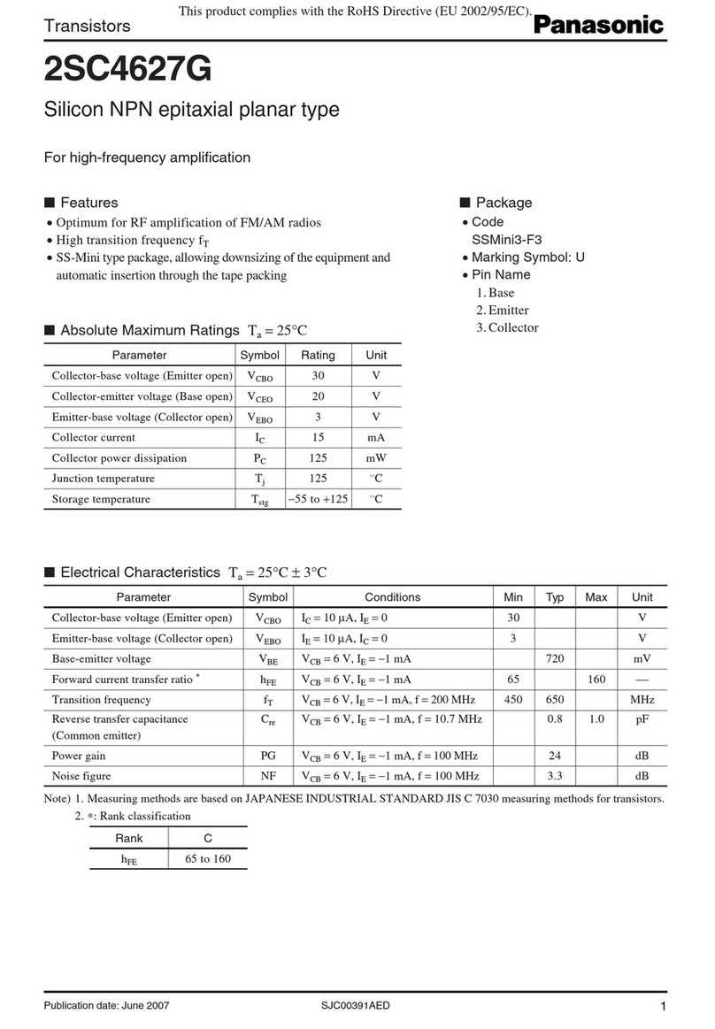 Panasonic 2SC4627G Specification sheet