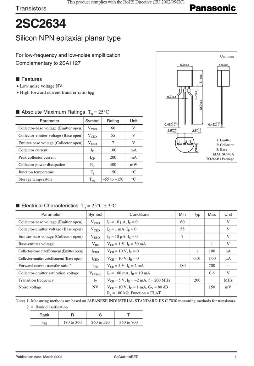 Panasonic 2SC2634 Specification sheet