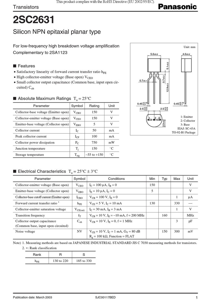 Panasonic 2SC2631 User manual