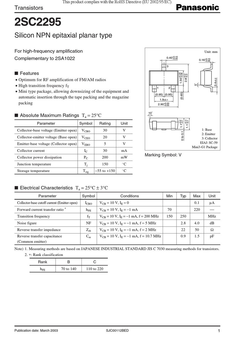 Panasonic 2SC2295 User manual