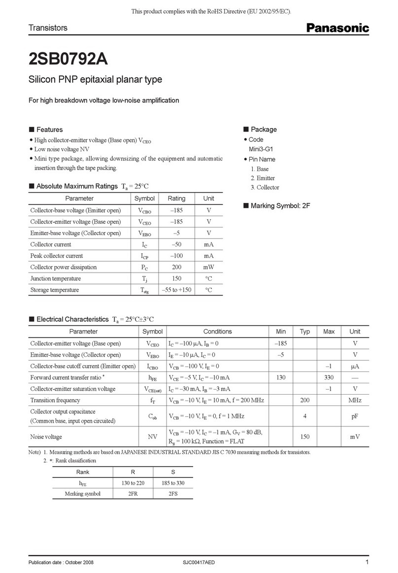 Panasonic 2SB0792A Specification sheet