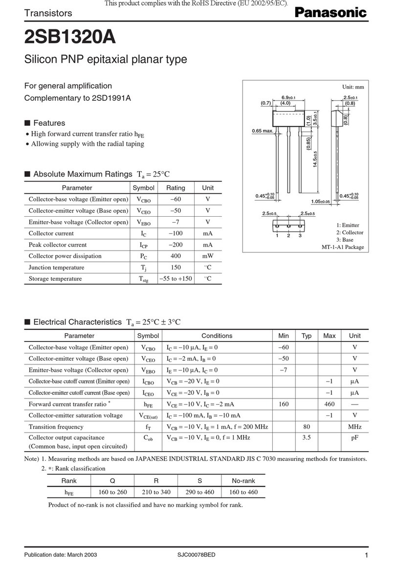 Panasonic 2SB1320A Specification sheet