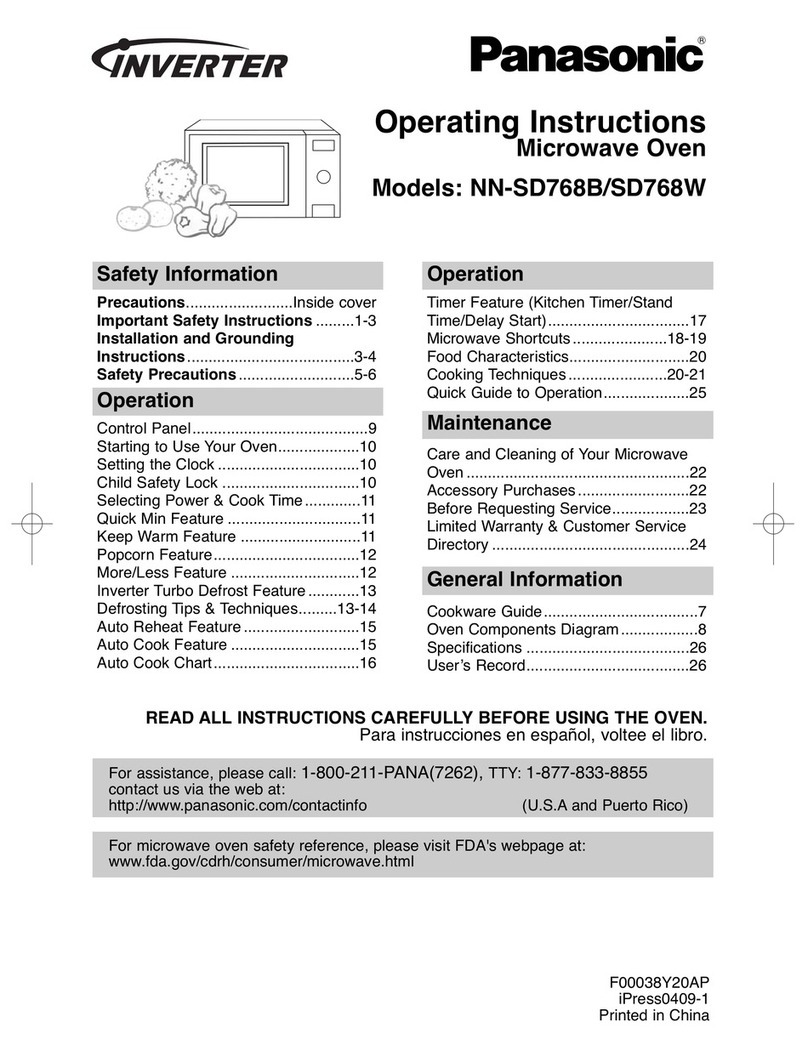 Panasonic NN-SD768B operating instructions