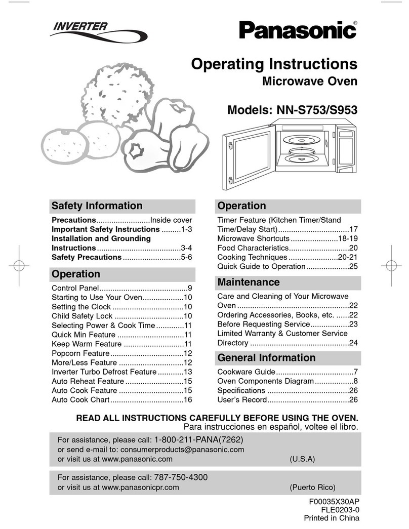 Panasonic NN-S753 operating instructions