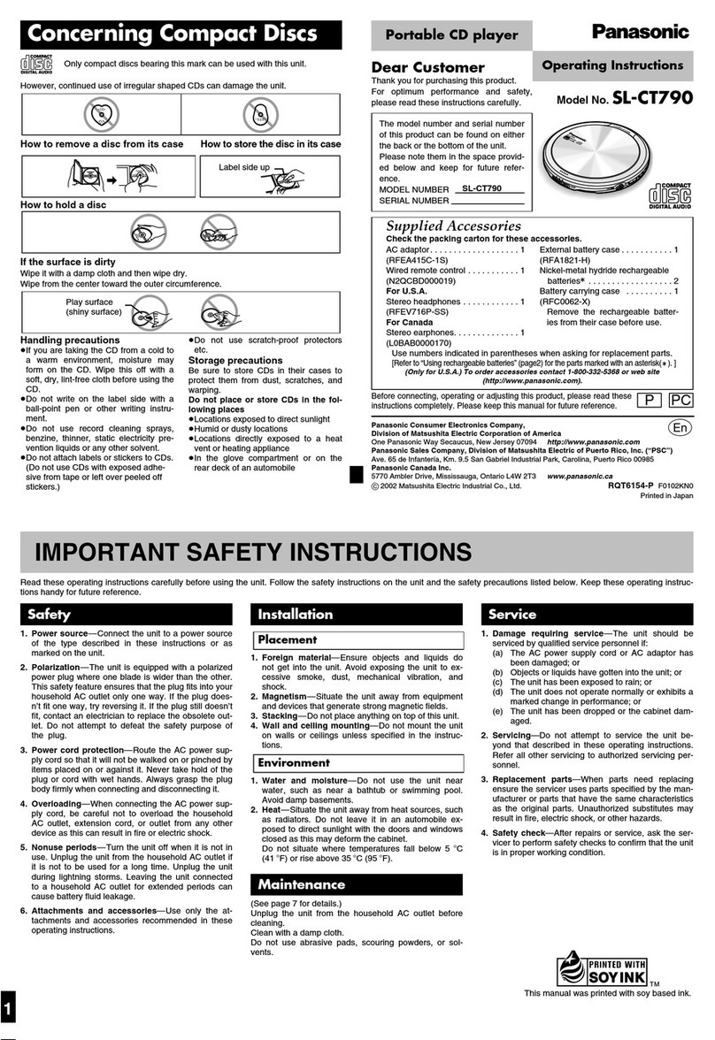 Panasonic SL-CT790 operating instructions