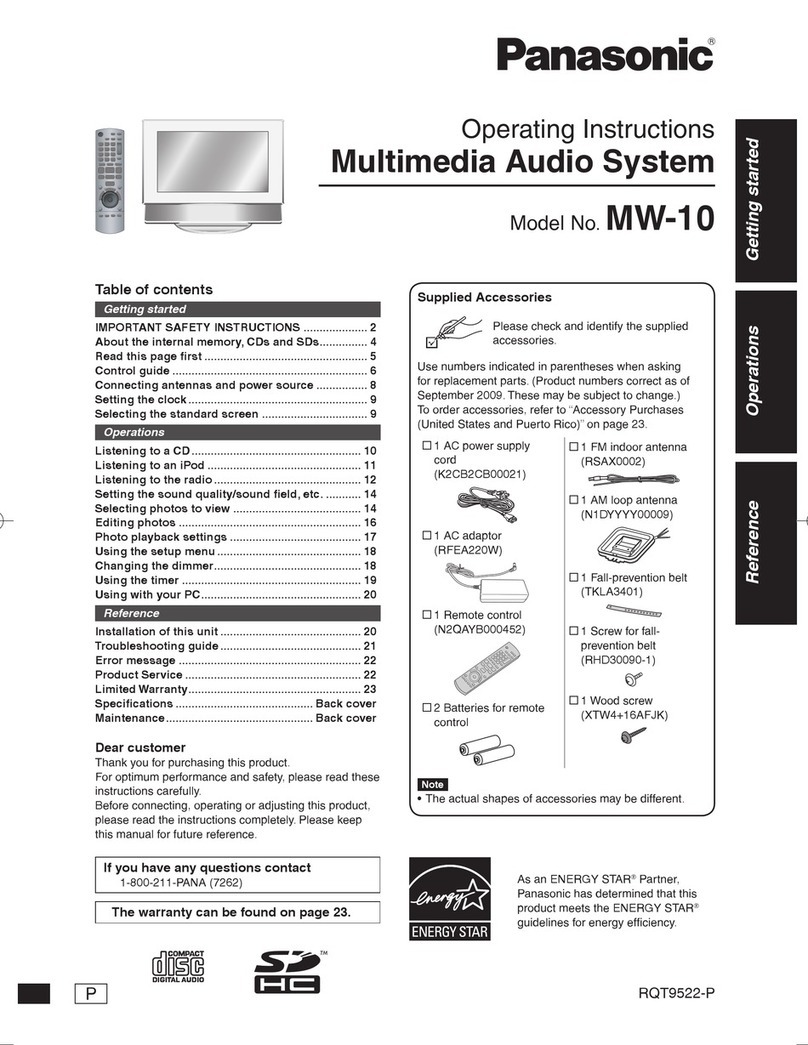 Panasonic MW10 - 9.0" - Digital Photo frame operating instructions