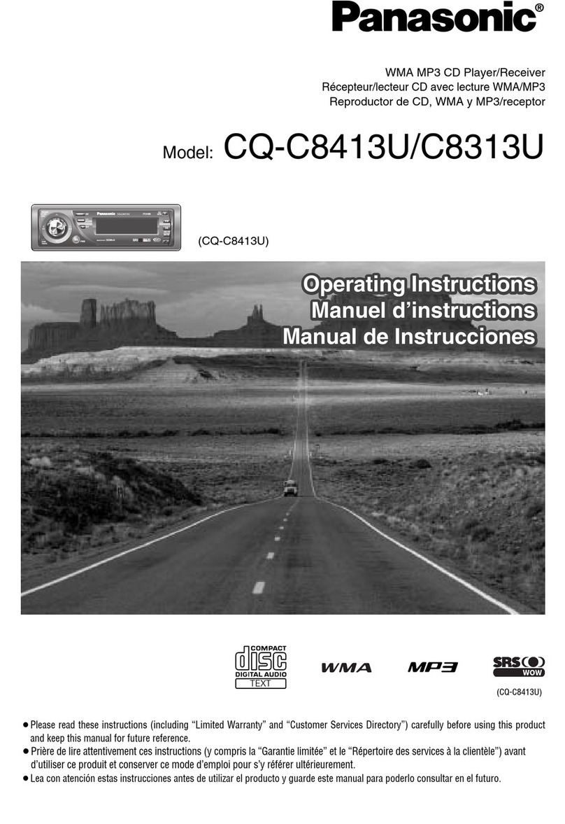 Panasonic CQC8313U - CAR AUDIO-MULTI-LANG operating instructions