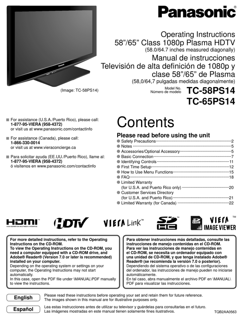 Panasonic TC-58PS14 User manual