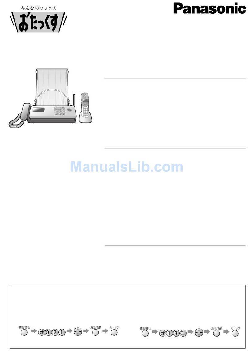 Panasonic KX-PW603DL Quick reference guide