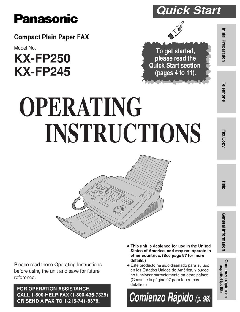 Panasonic KX-FP250 operating instructions