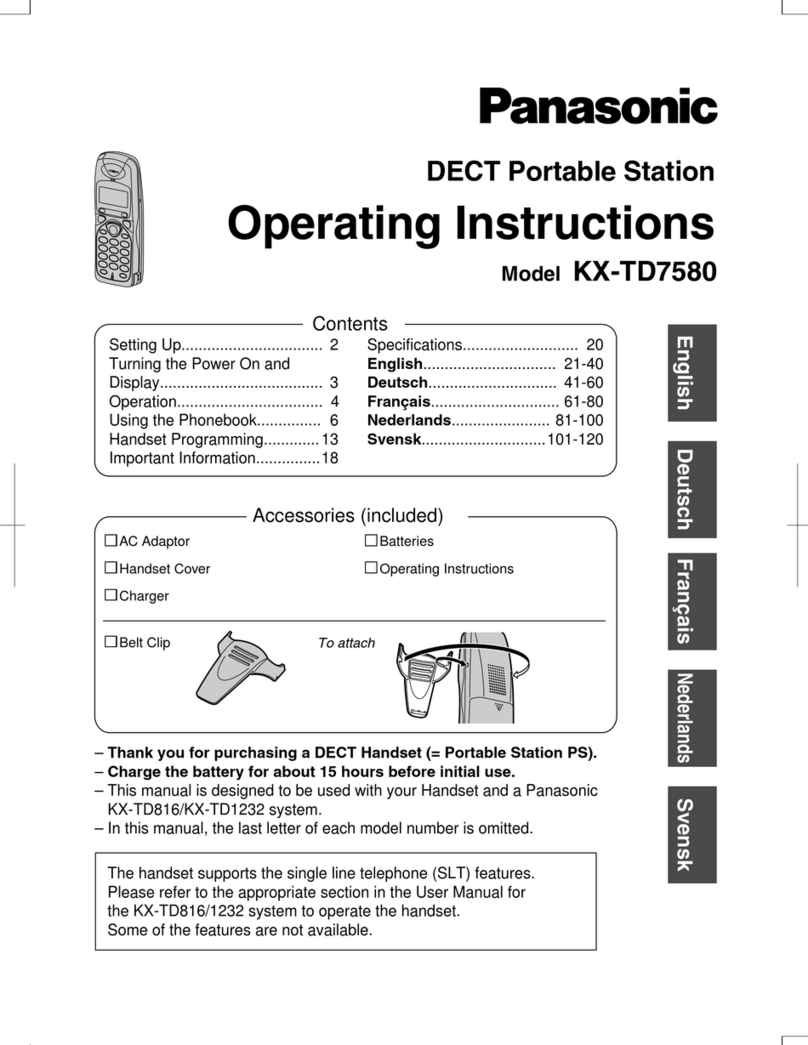 Panasonic KX-TD7580 operating instructions