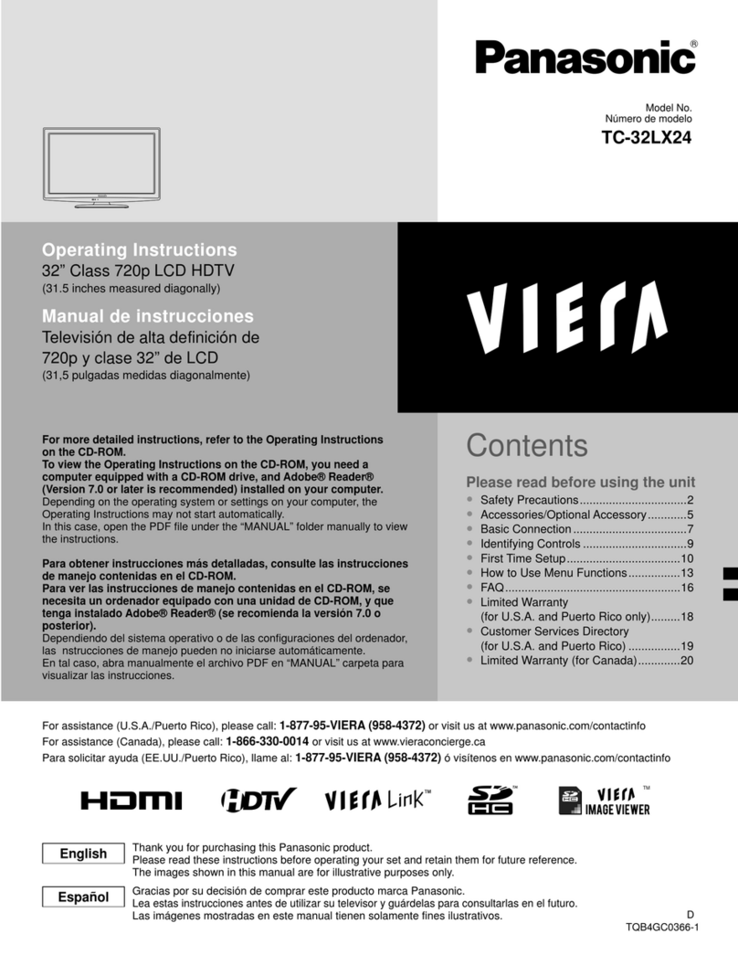 Panasonic Viera TC-32LX24 User manual
