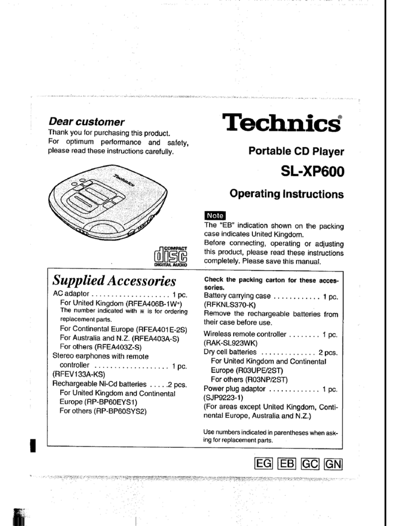 Technics SL-XP600 User manual