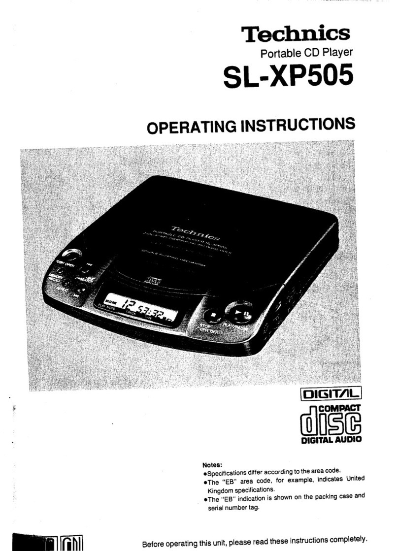 Technics SL-XP505 operating instructions