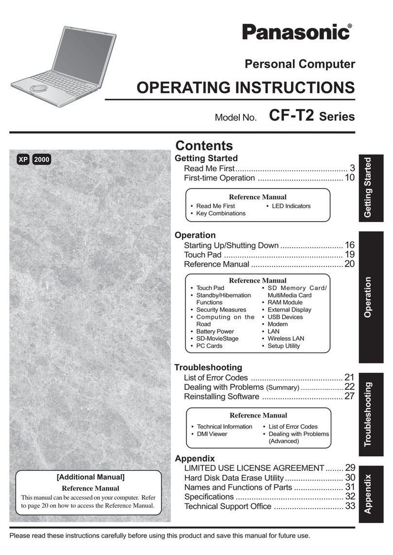 Panasonic CF-T2 Series operating instructions