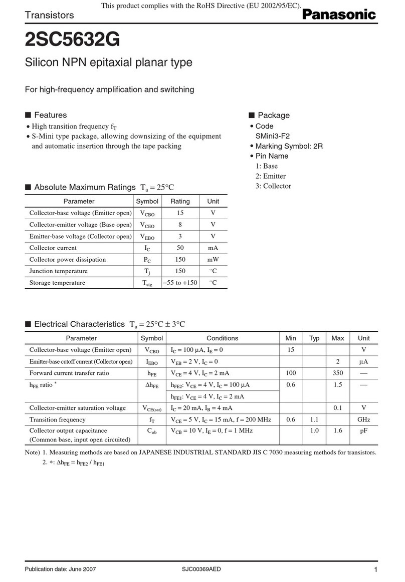 Panasonic Transistors 2SC5632G Specifications Panasonic Transistors 2SC5632G Specifications
