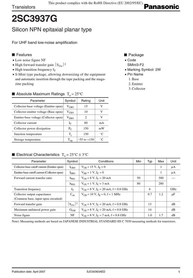Panasonic Transistors 2SC3937G Specifications