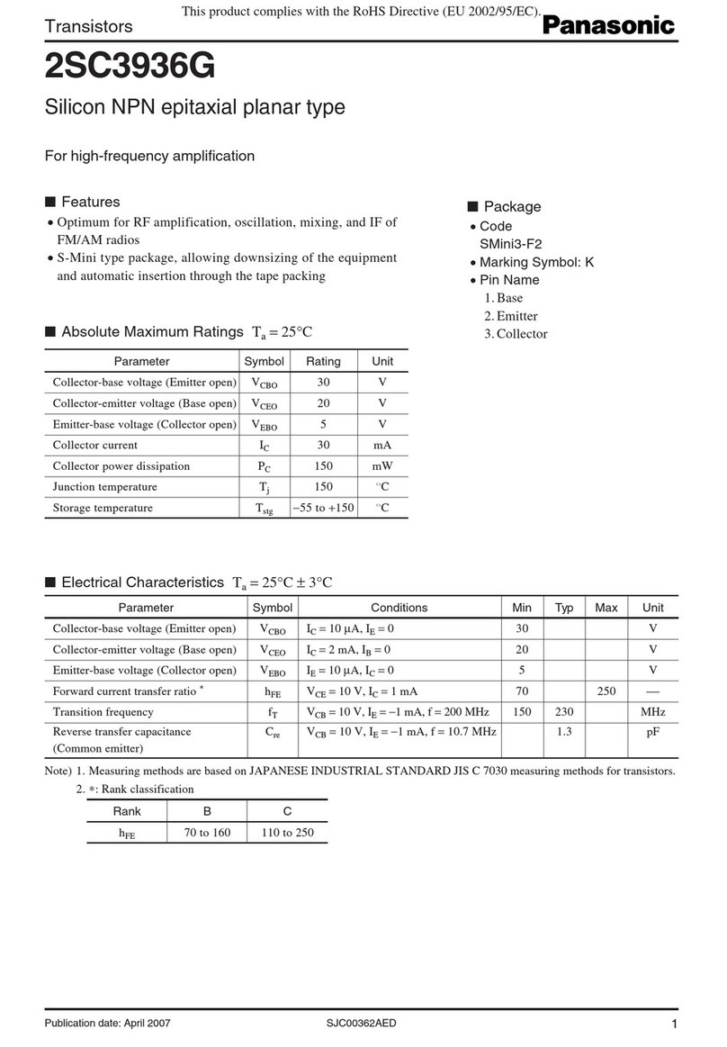 Panasonic Transistors 2SC3936G User manual