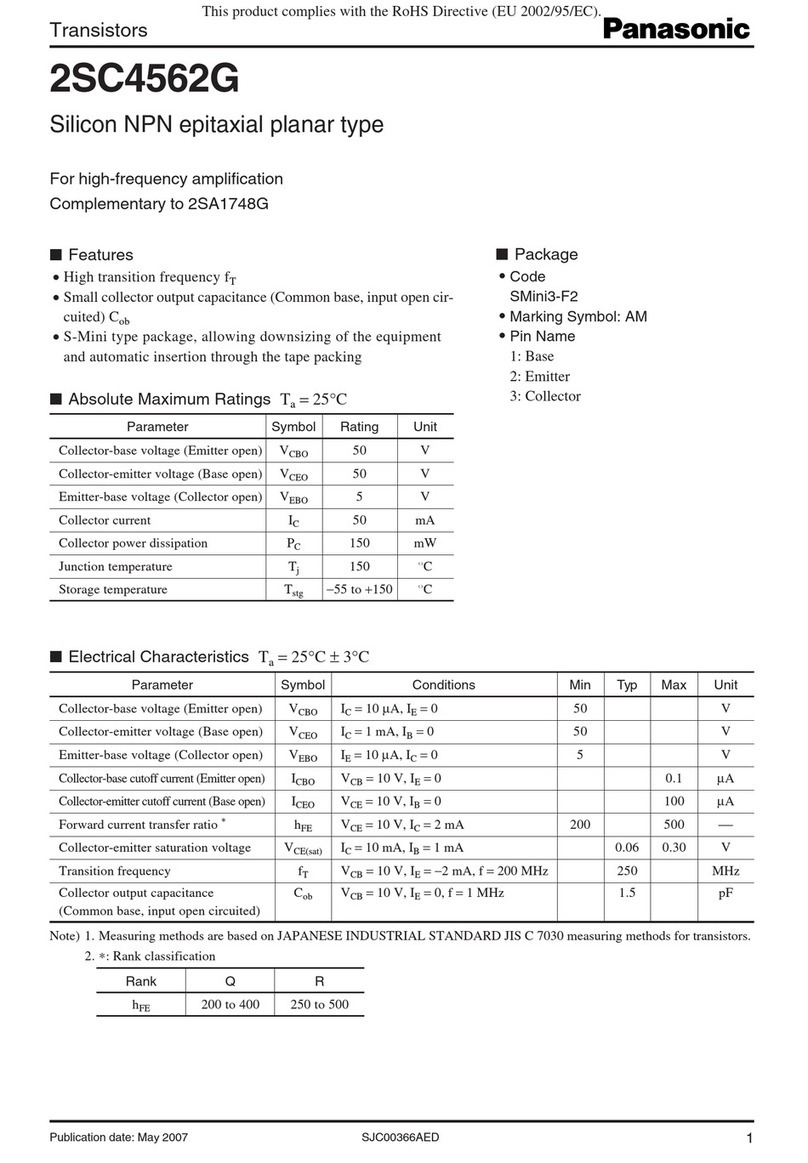 Panasonic Transistors 2SC4562G Specifications