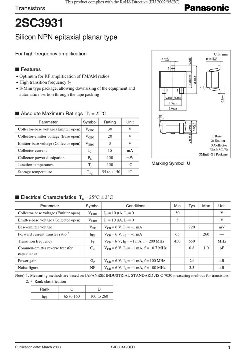 Panasonic Transistors 2SC3931 User manual
