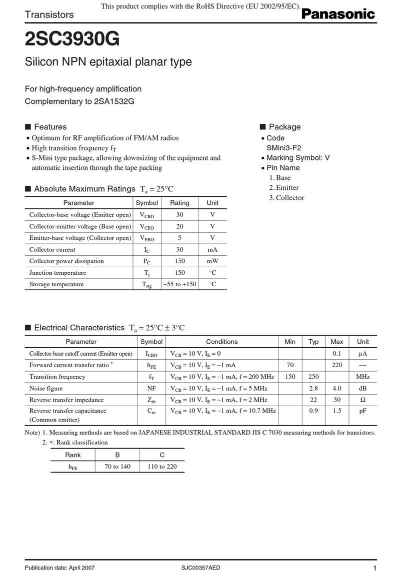 Panasonic Transistors 2SC3930G User manual