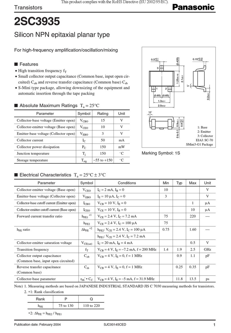 Panasonic Transistors 2SC3935 User manual