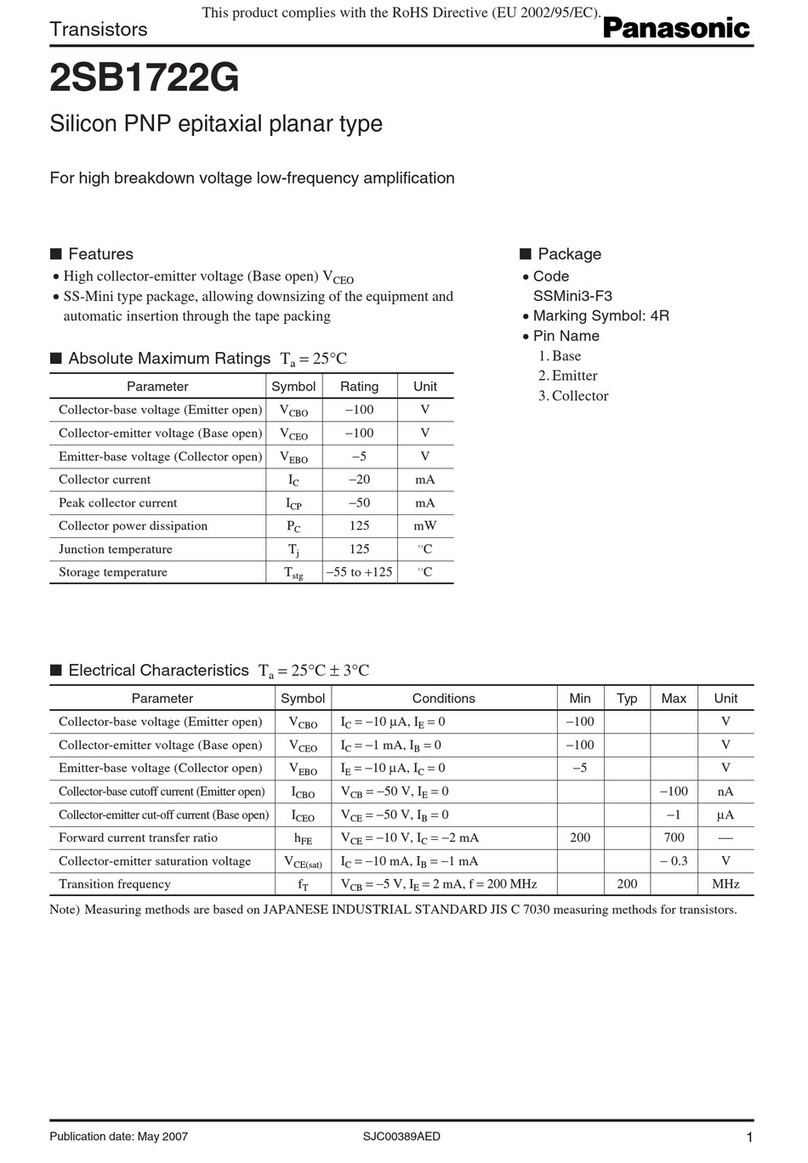 Panasonic Transistors 2SB1722G User manual