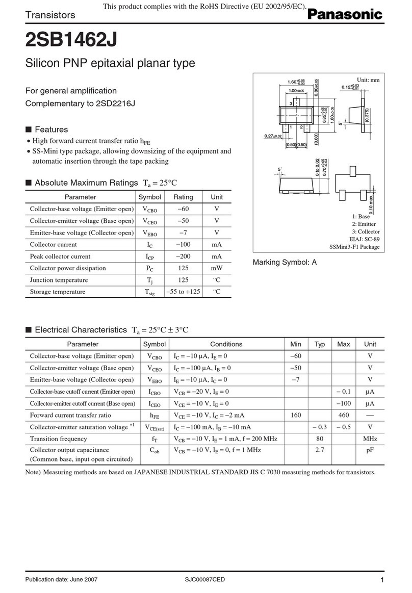 Panasonic Transistors 2SB1462J User manual