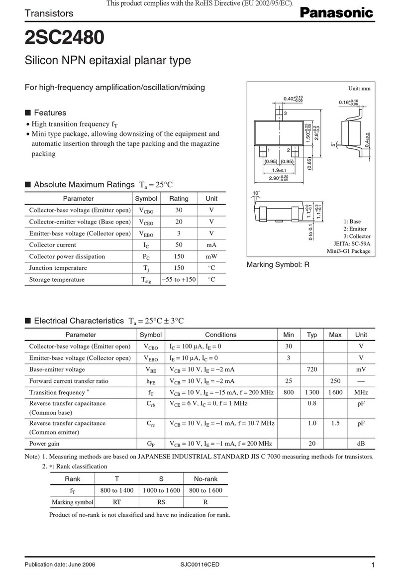 Panasonic Transistors 2SC2480 Specifications