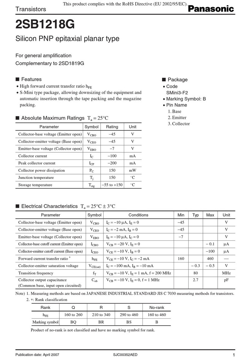Panasonic Transistors 2SB1218G User manual