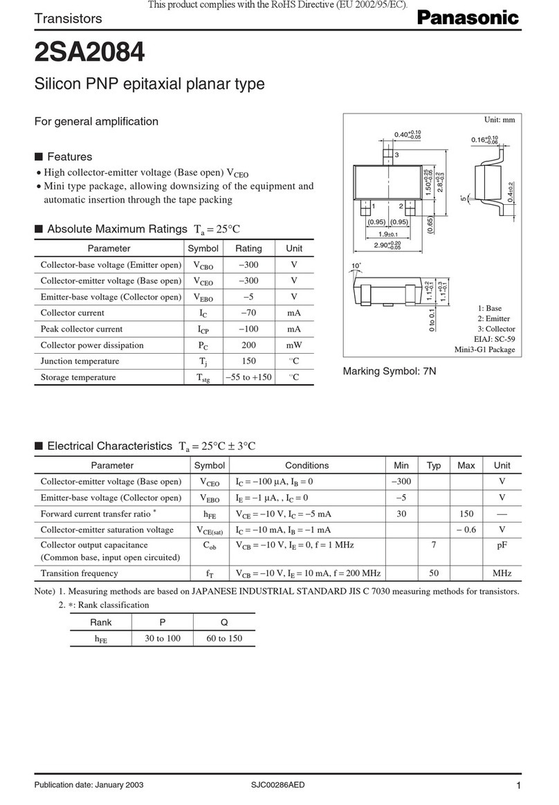 Panasonic Transistors 2SA2084 User manual