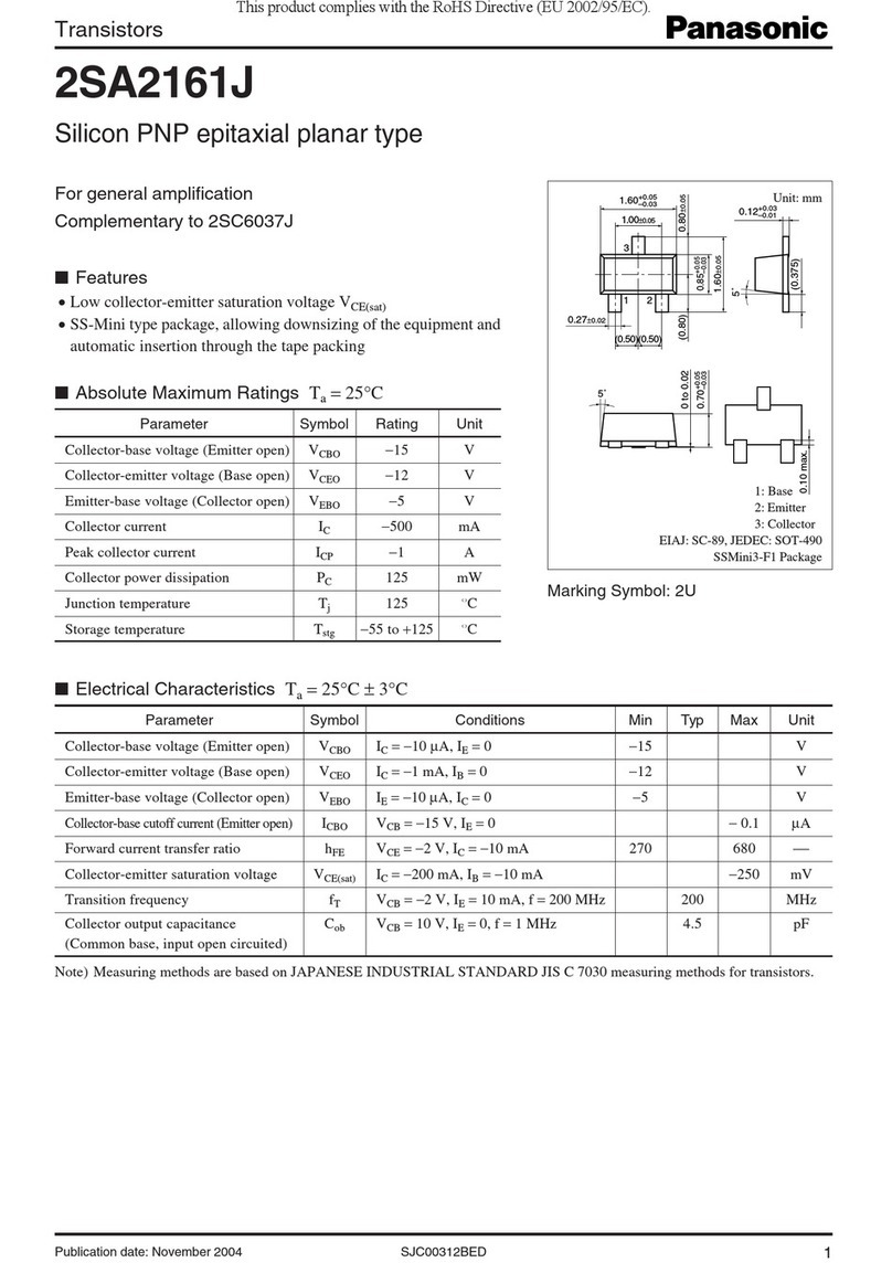 Panasonic Transistors 2SA2161J Specifications