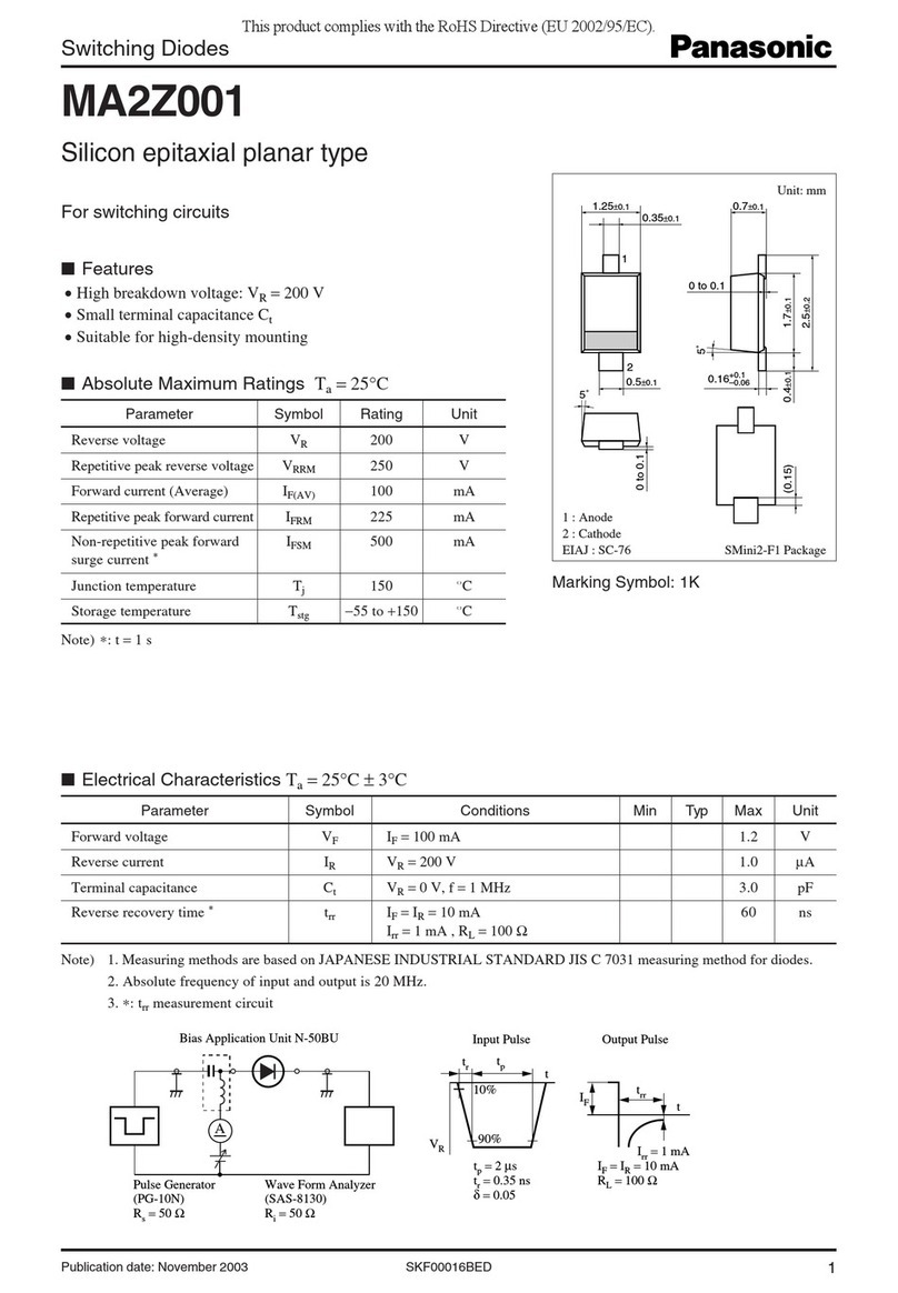 Panasonic Switching Diodes MA2Z001 User manual