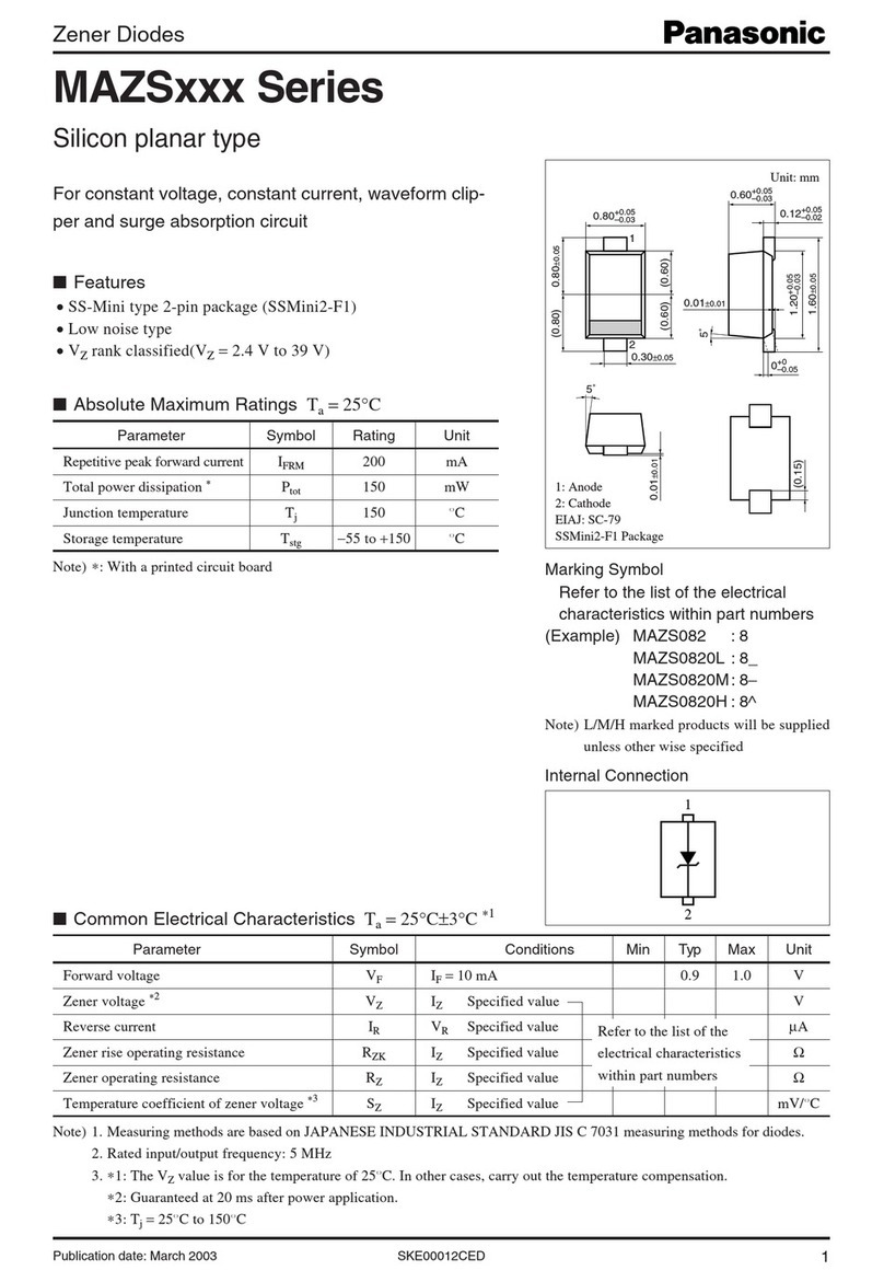 Panasonic Zener Diodes MAZSxxx Series User manual