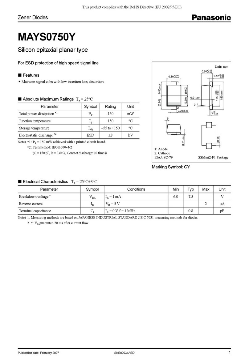 Panasonic Zener Diodes MAYS0750Y User manual
