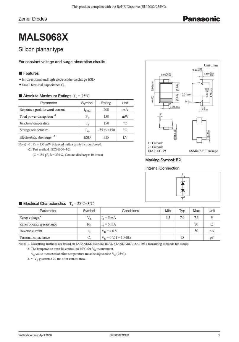 Panasonic Zener Diodes MALS068X User manual
